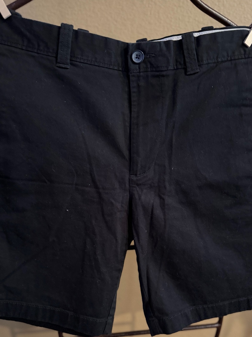J. Crew Men's Black Flat-Front Stretch Shorts